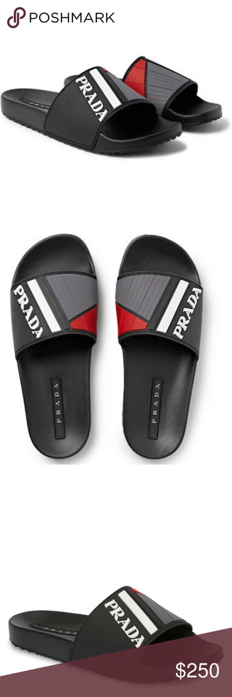 prada men s double-strap slides|prada flip flops men's.